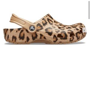 Leopard print crocs